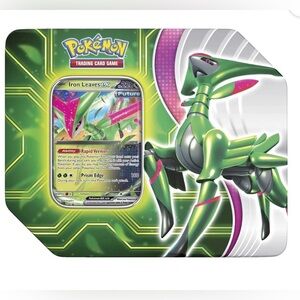 Pokémon TCG Paradox Clash Tin – Iron Leaves ex – NEW/Sealed
